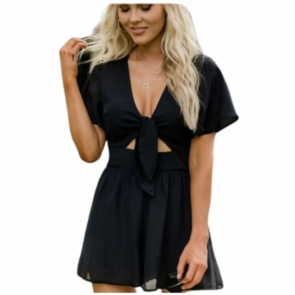 Pink Lily Pants - Pink Lily Black Romper Love For A Lifetime XL